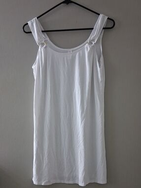 Tropical Escape White Ring-Detail Tank Camisole